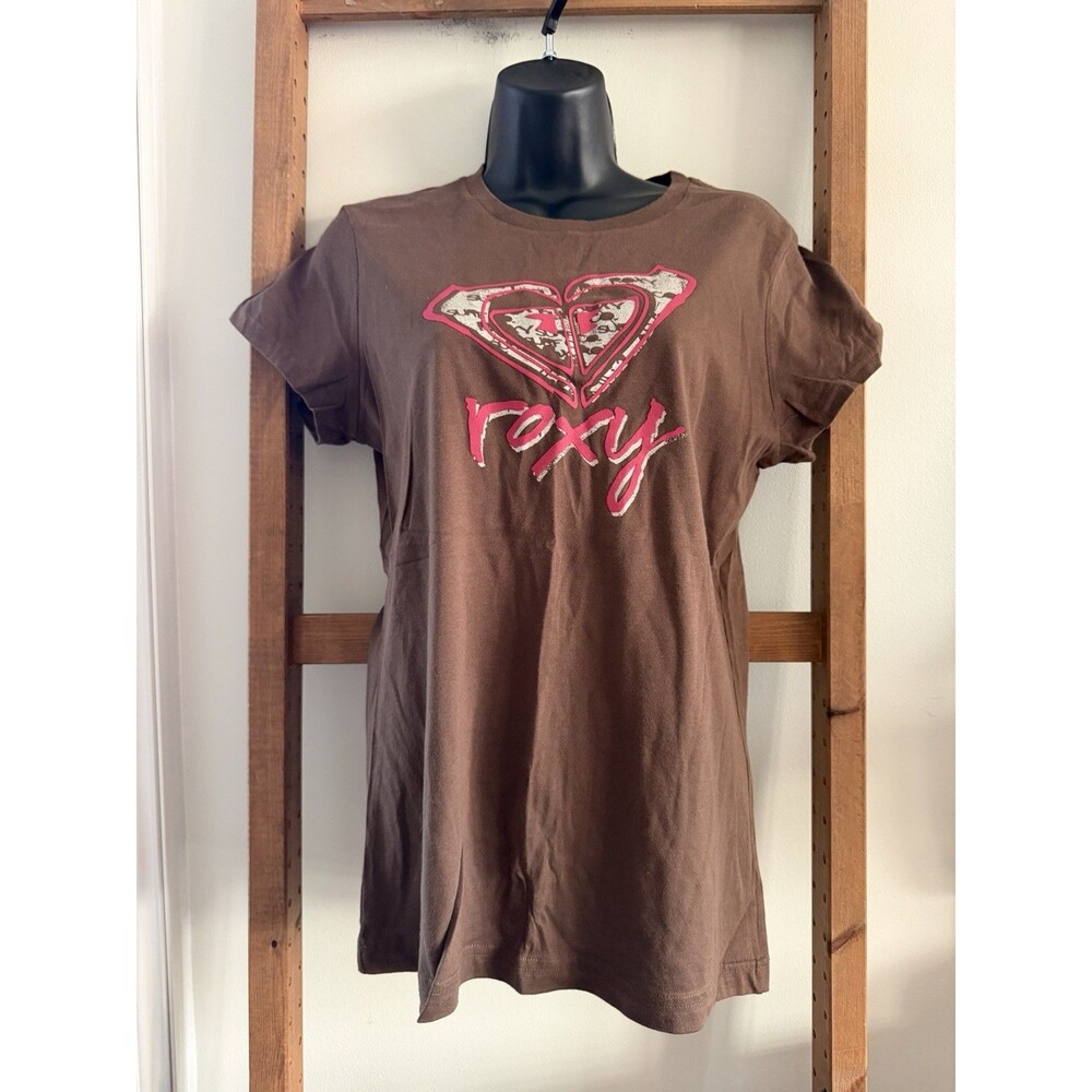 Vintage Roxy Shirt Women’s Large Brown Surfing USA Made Y2K AOP 2000s